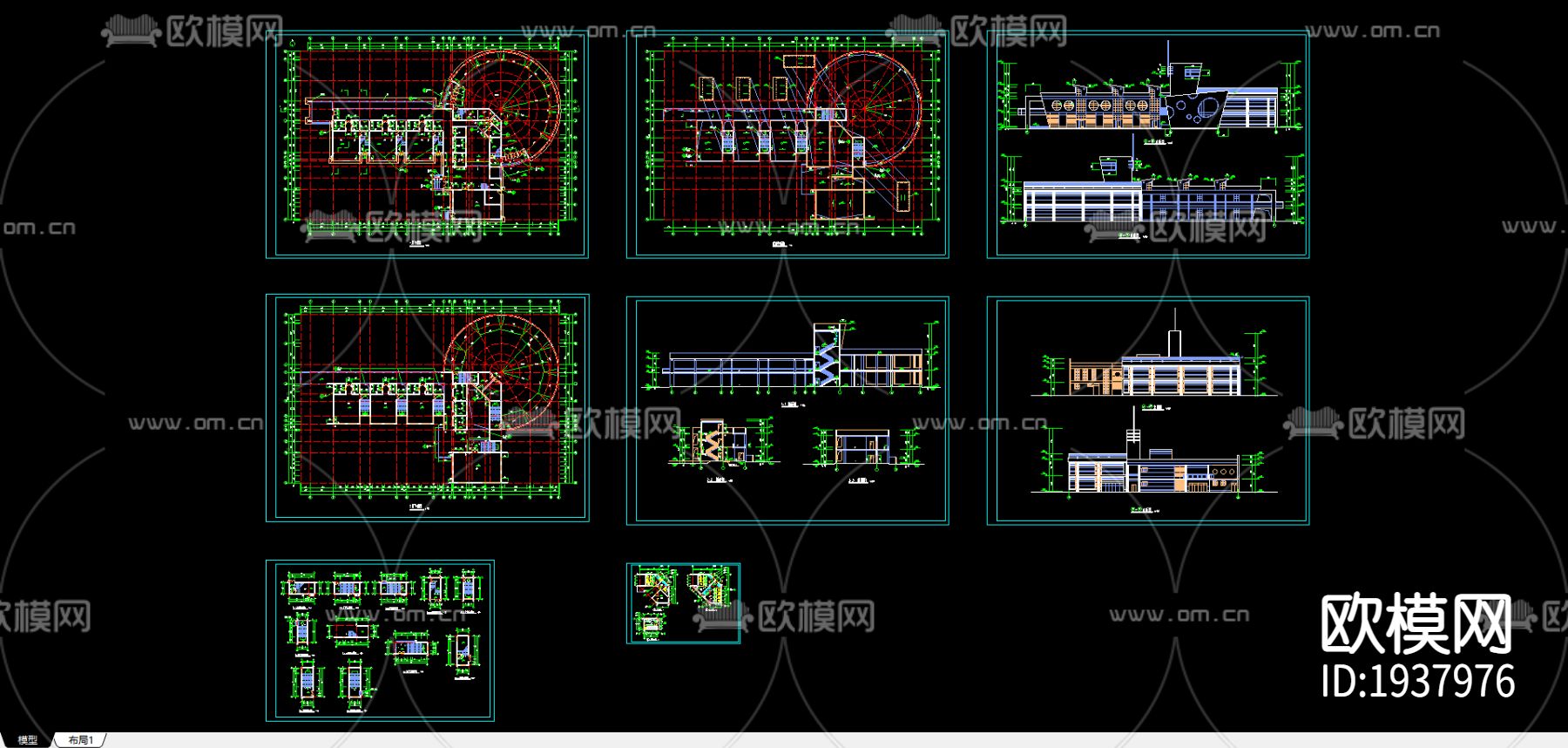 幼儿园建筑cad施工图下载（渲染图3）