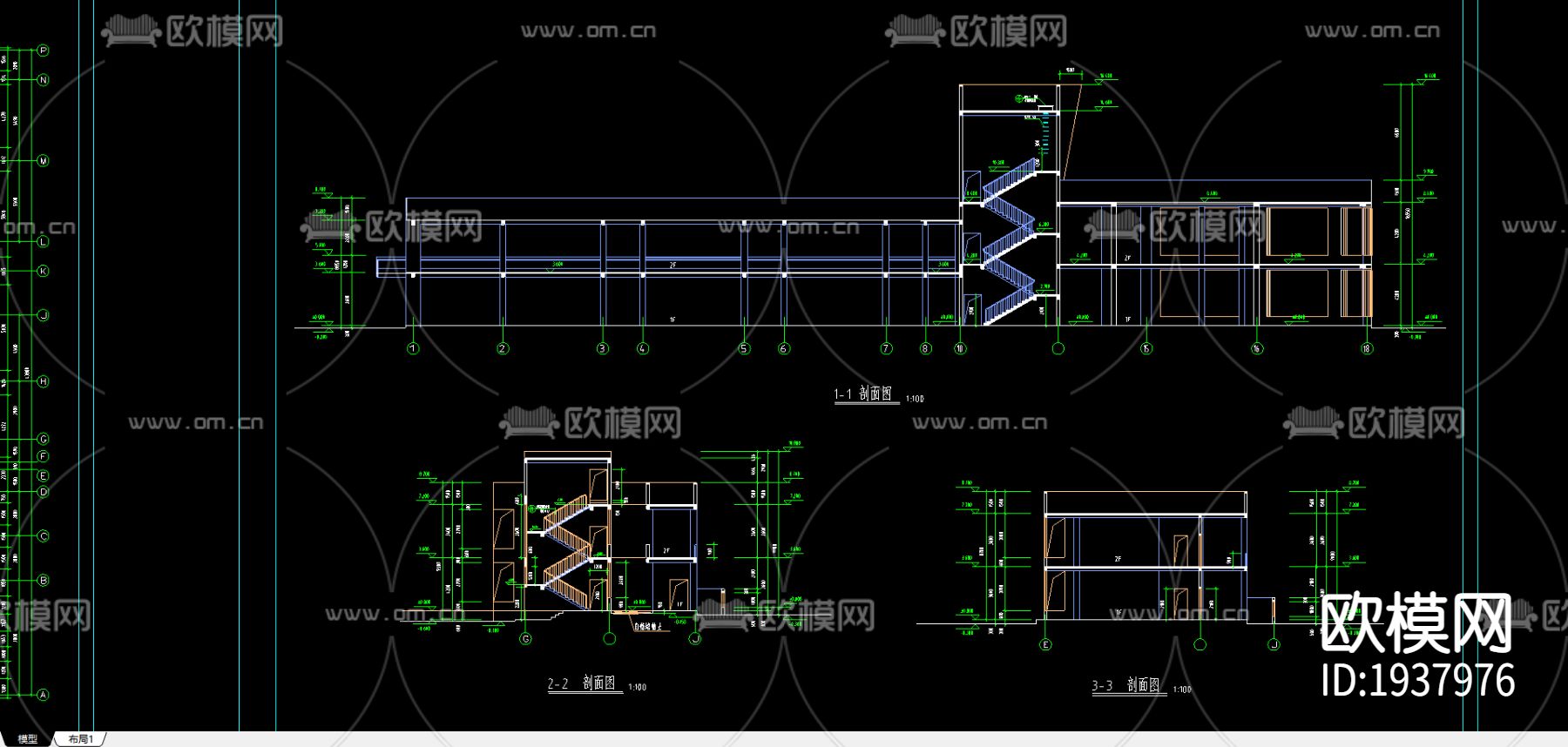 幼儿园建筑cad施工图下载（渲染图4）
