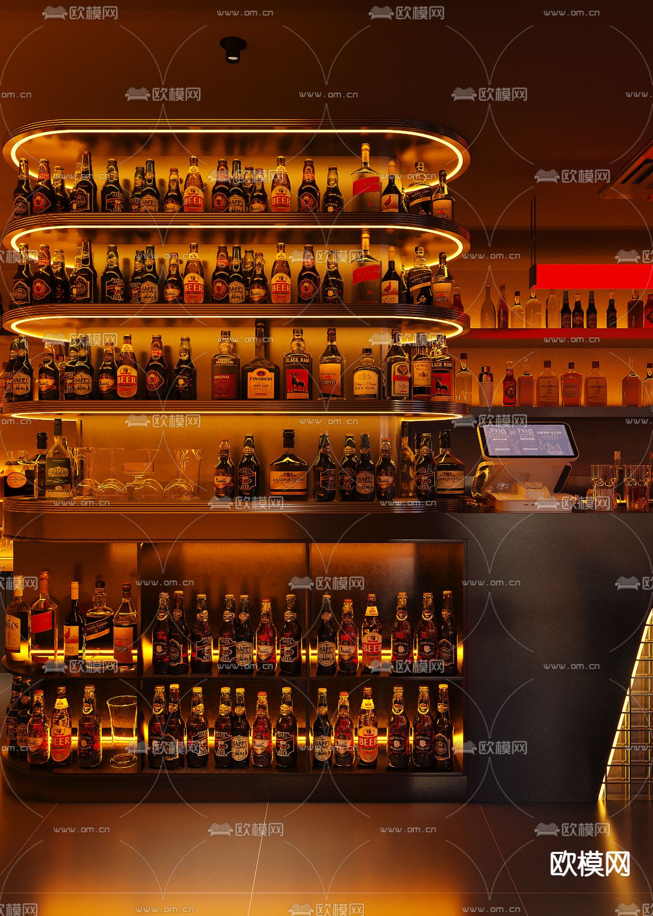 现代音乐酒吧3d模型下载（渲染图5）