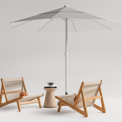  现代户外遮阳伞su模型 