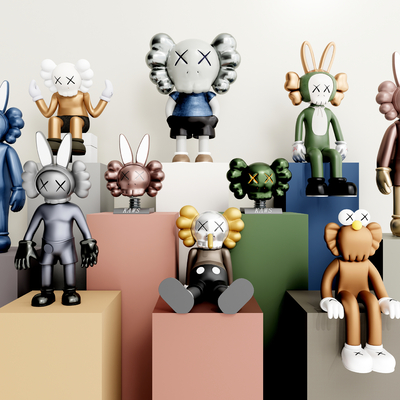  现代公仔玩偶摆件su模型 