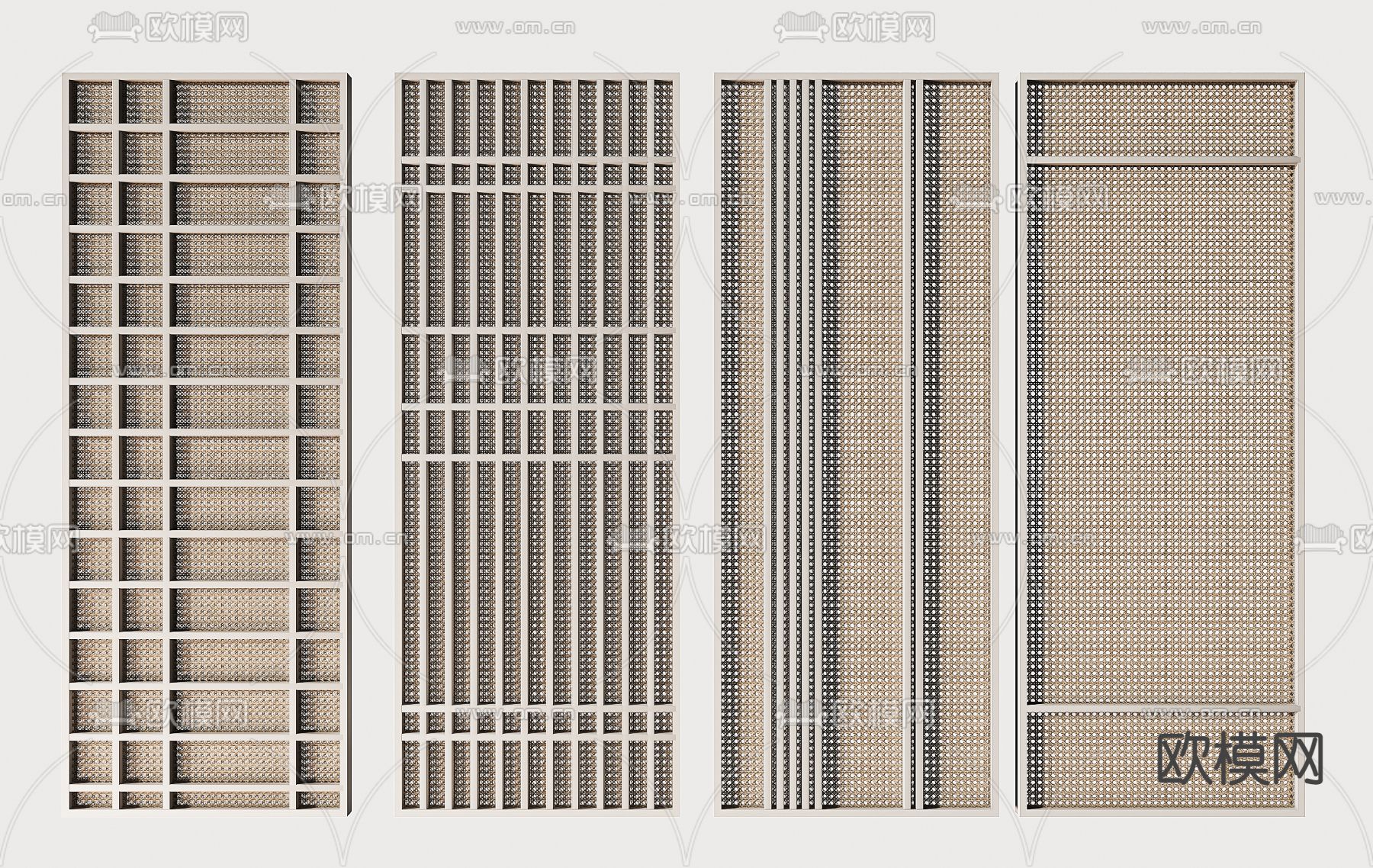侘寂屏风隔断3d模型下载