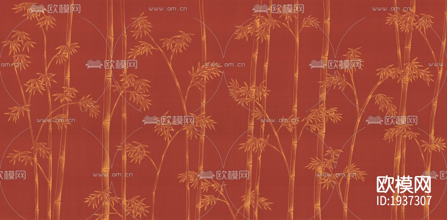 新中式精雕立体墙纸下载（渲染图2）