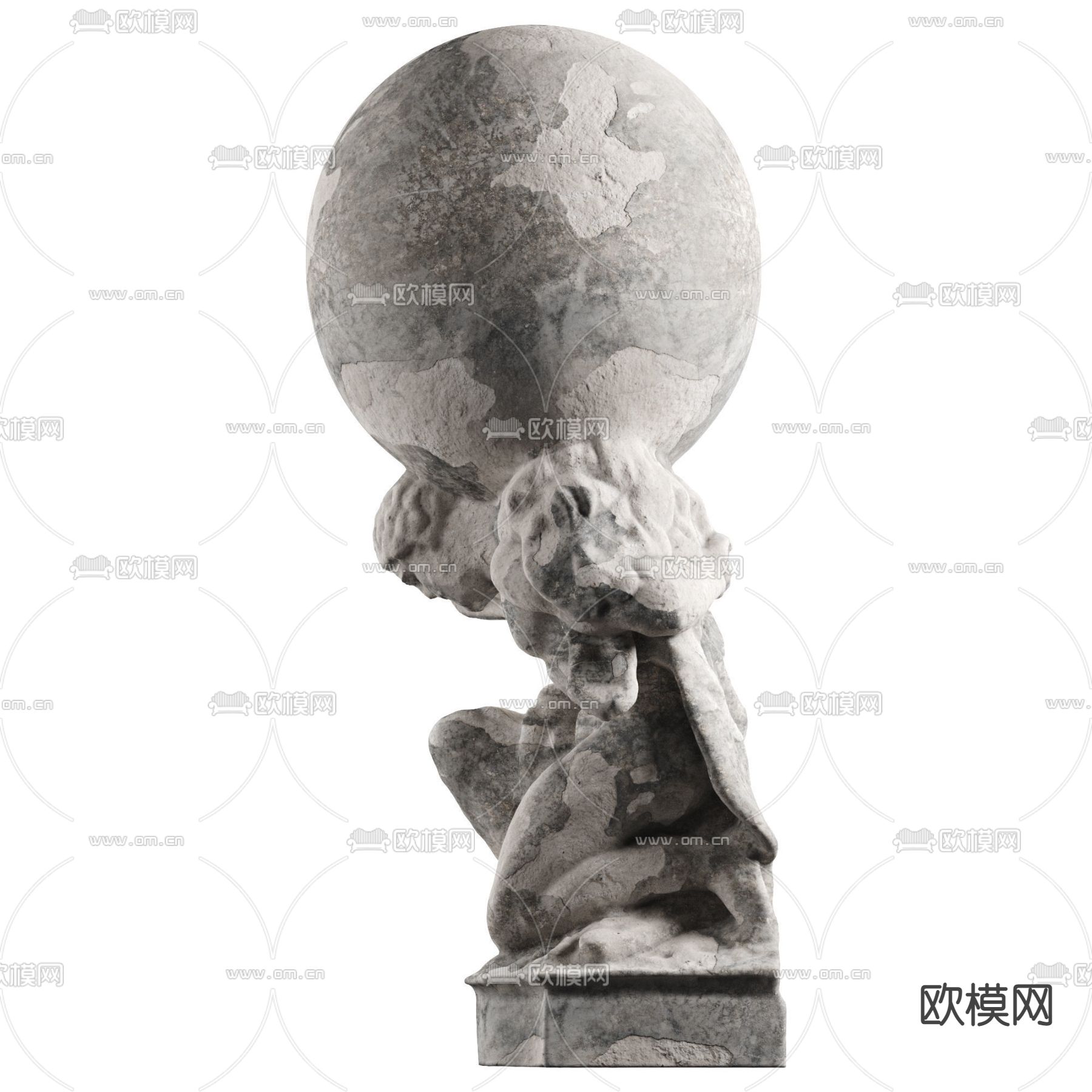 简欧人物雕塑摆件3d模型
