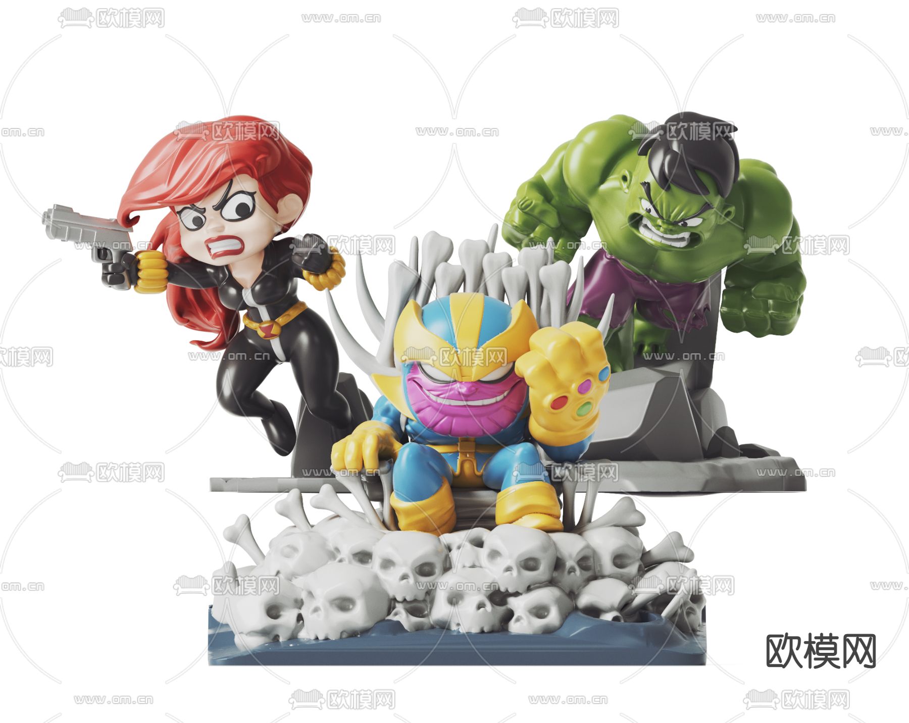 现代复仇者联盟Q版手办3d模型下载