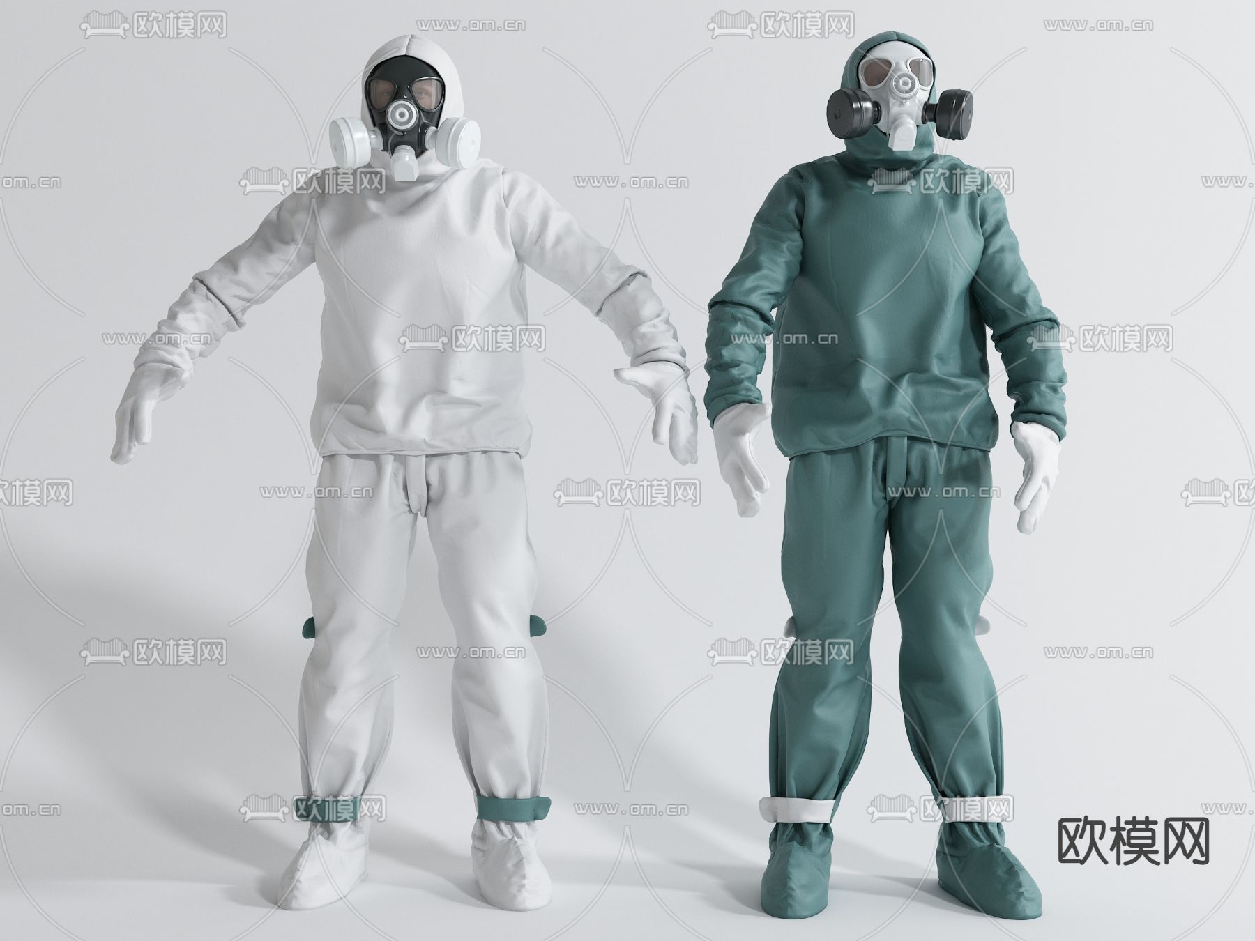 现代防护服医务人员3d模型下载