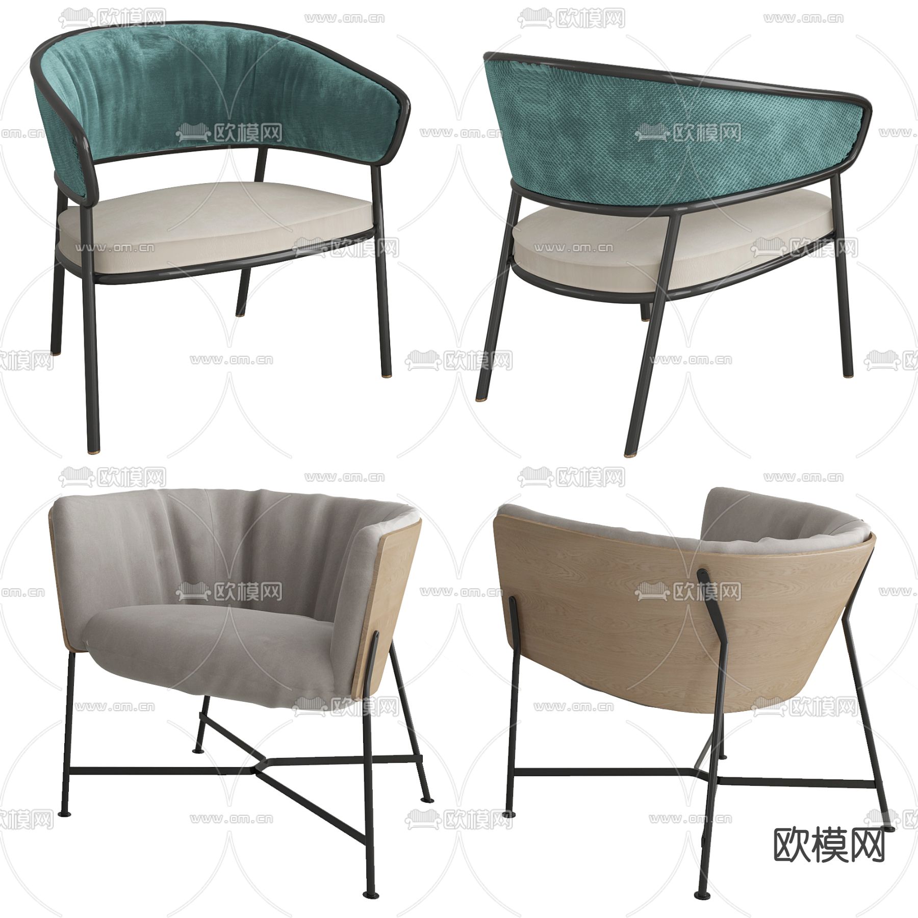 BAXTER 布艺休闲椅3d模型下载