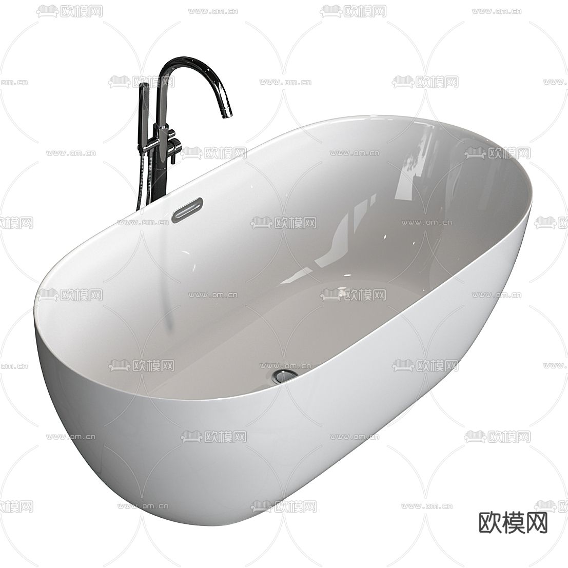现代浴缸3d模型下载（渲染图1）