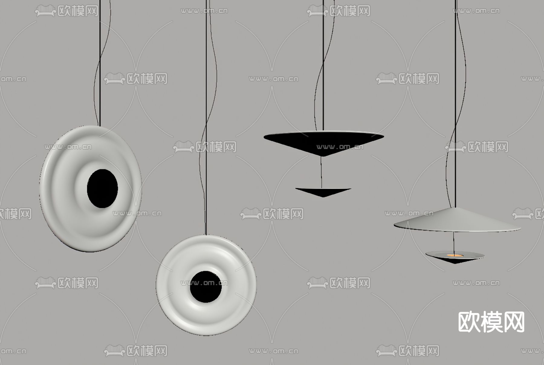 侘寂吊灯su模型下载（渲染图2）