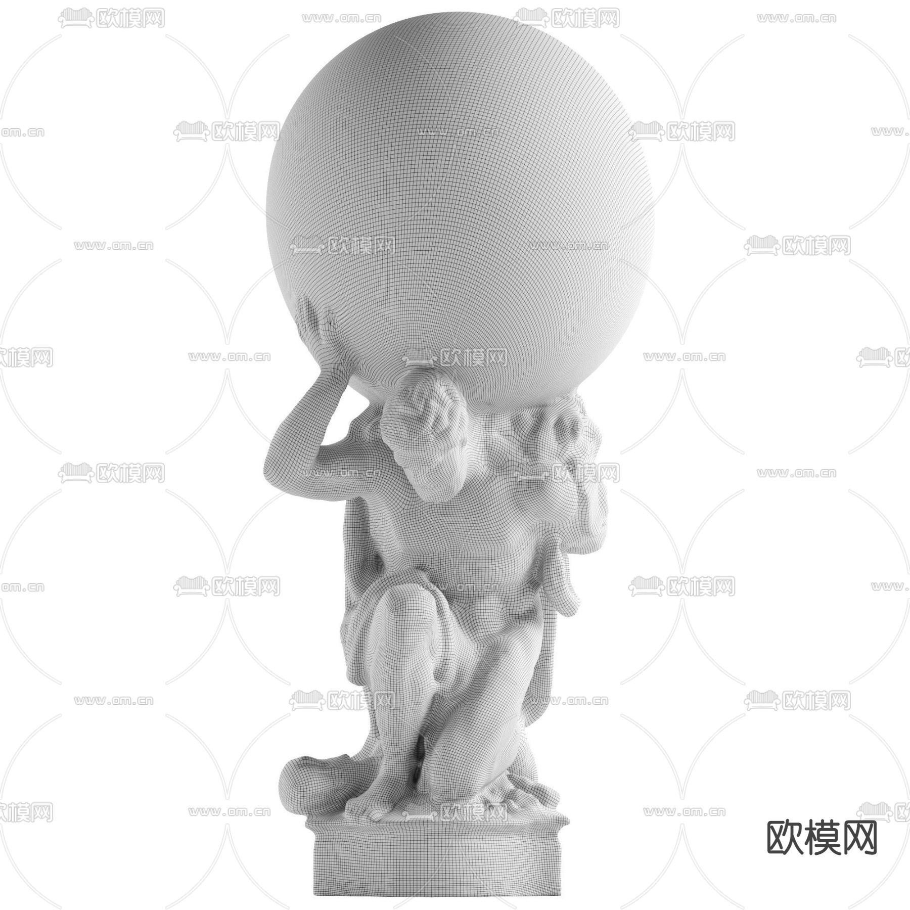 简欧人物雕塑摆件3d模型