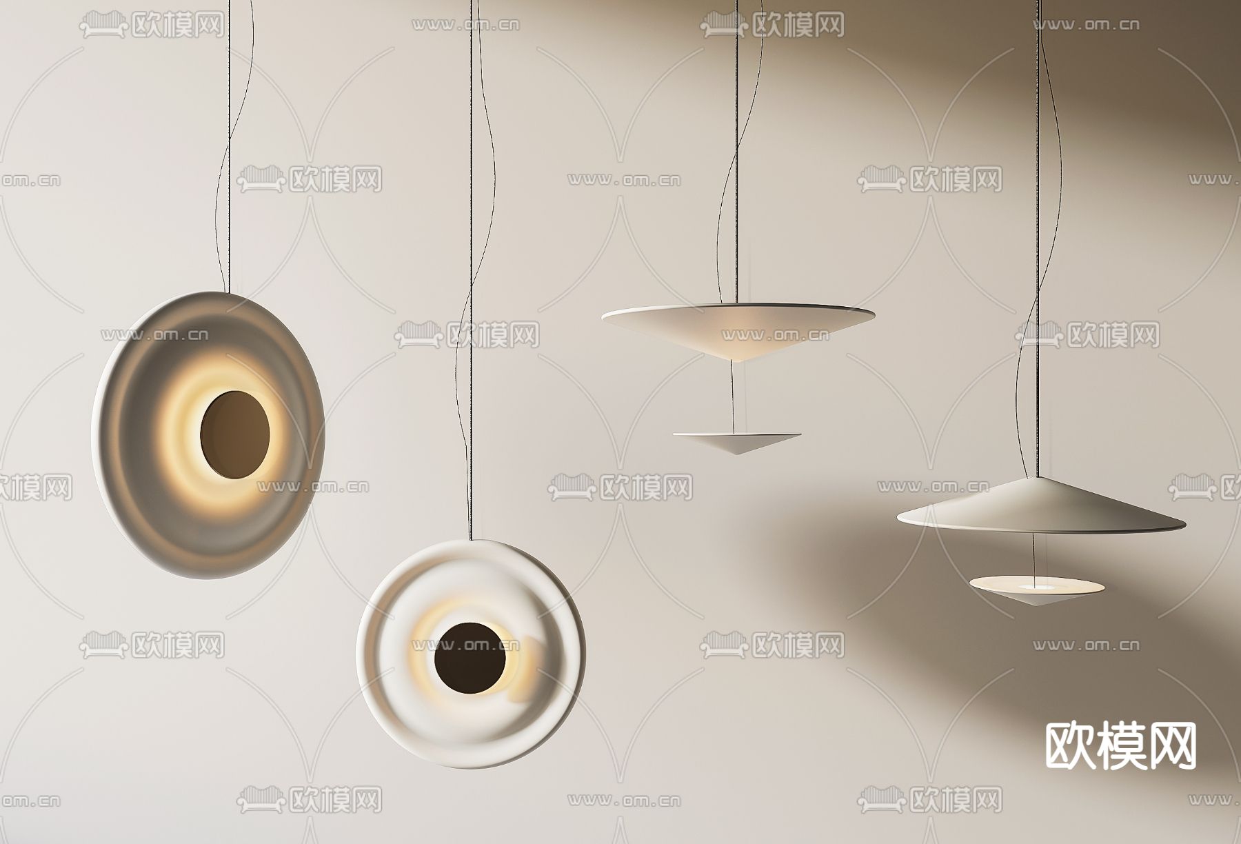 侘寂吊灯su模型下载（渲染图1）