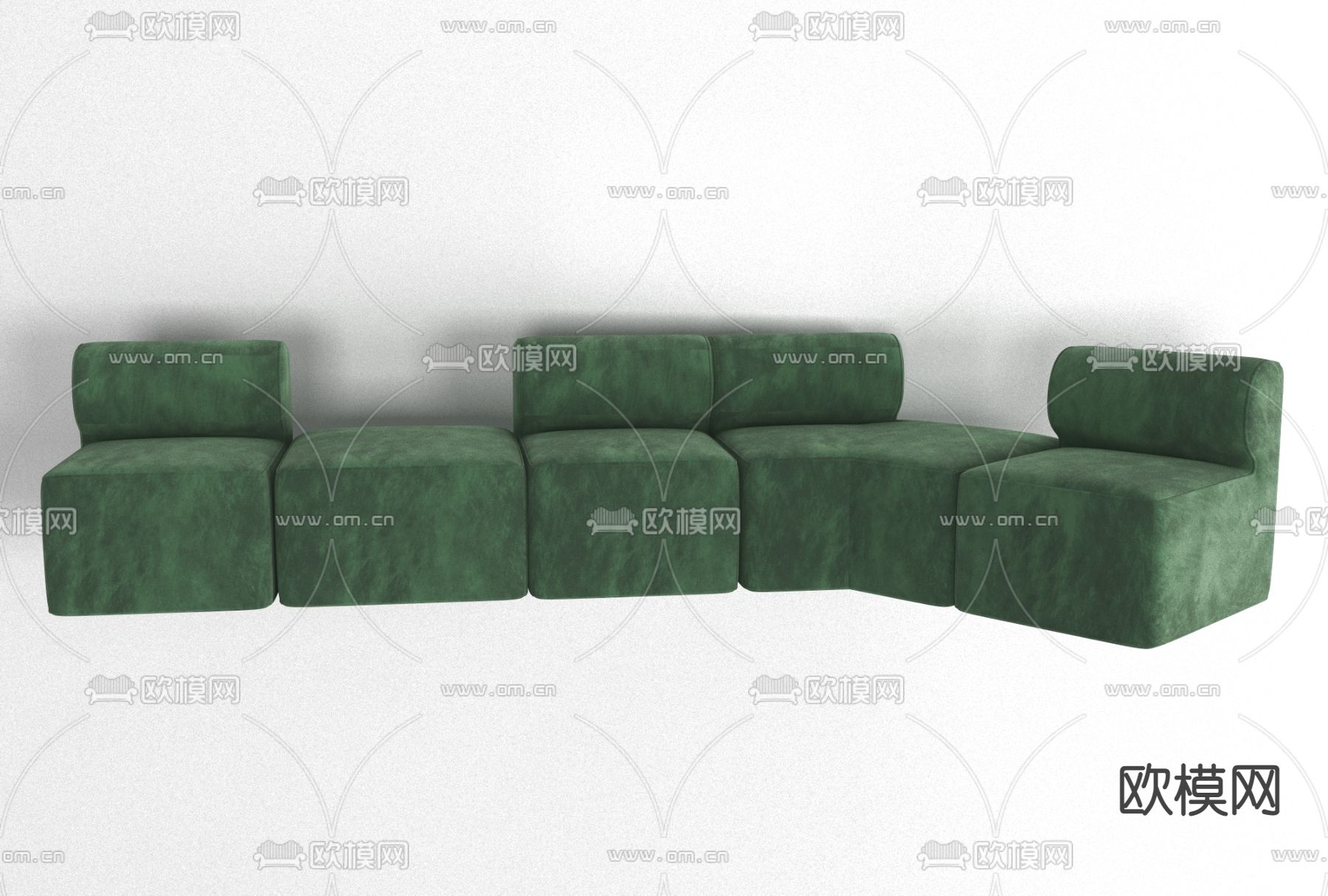 北欧布艺多人沙发免费3d模型下载