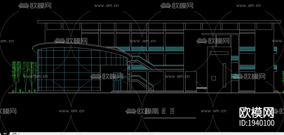 小學(xué)cad施工圖下載(渲染圖1)