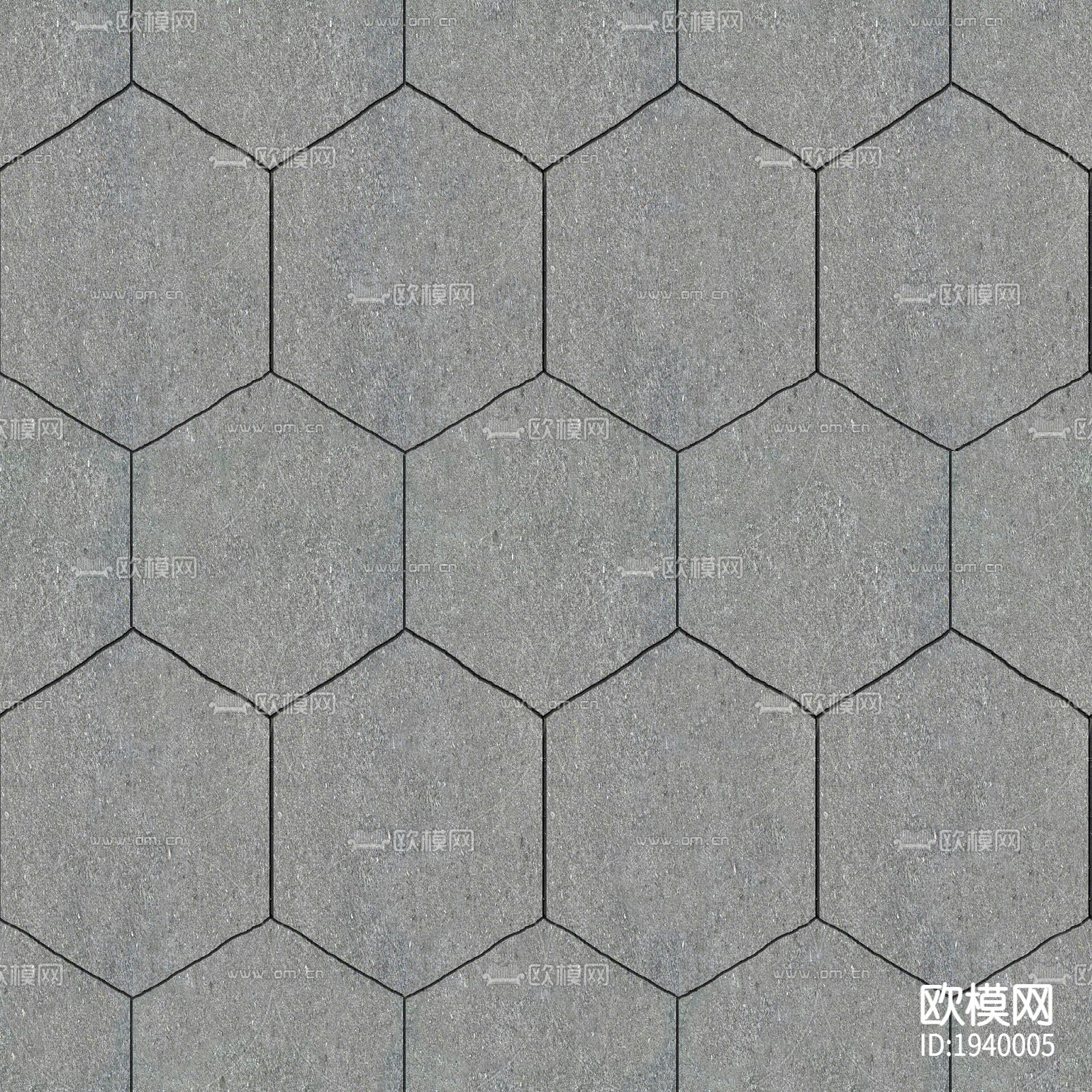 灰色六边形马赛克瓷砖3d贴图下载[ID:101798641]_建E室内设计网