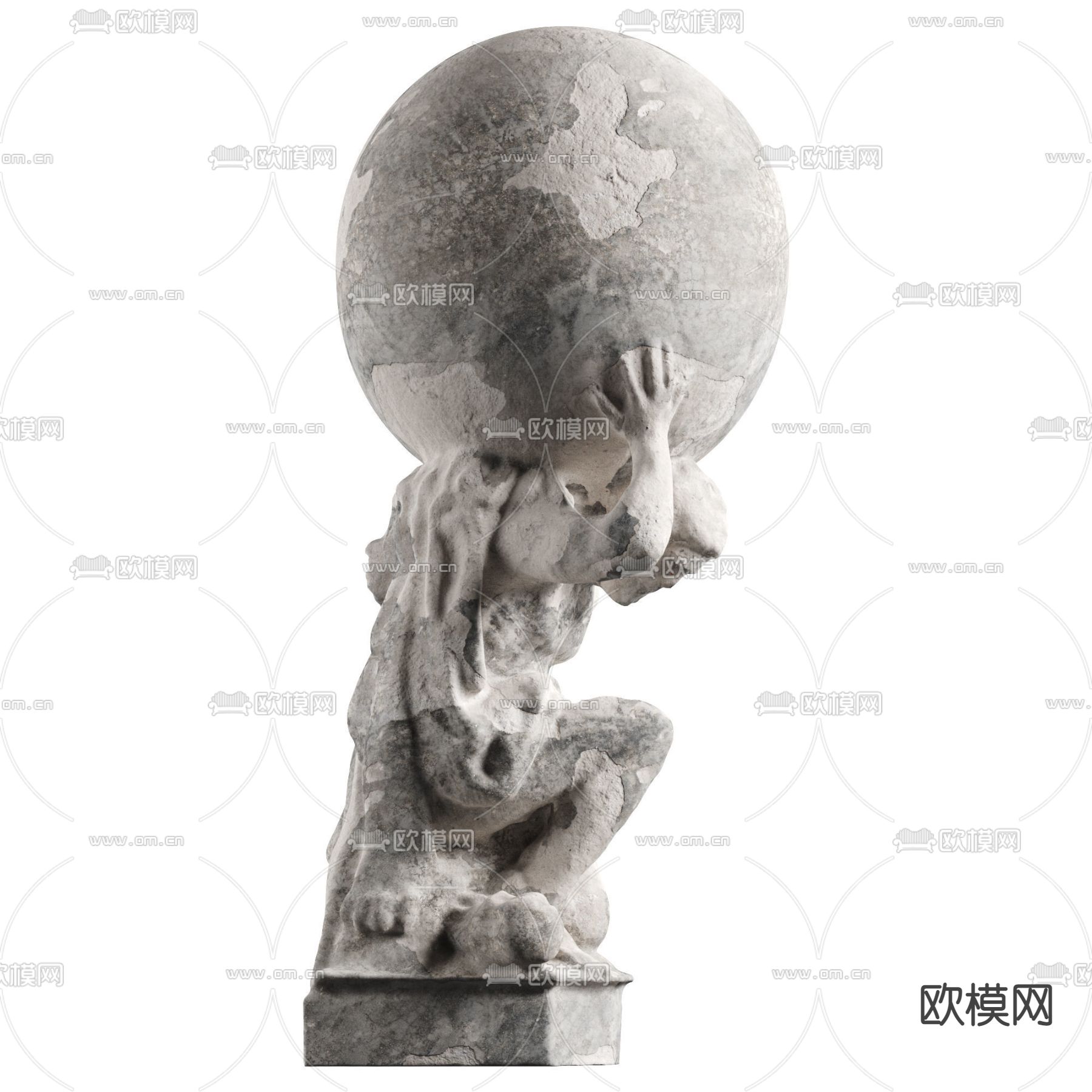 简欧人物雕塑摆件3d模型