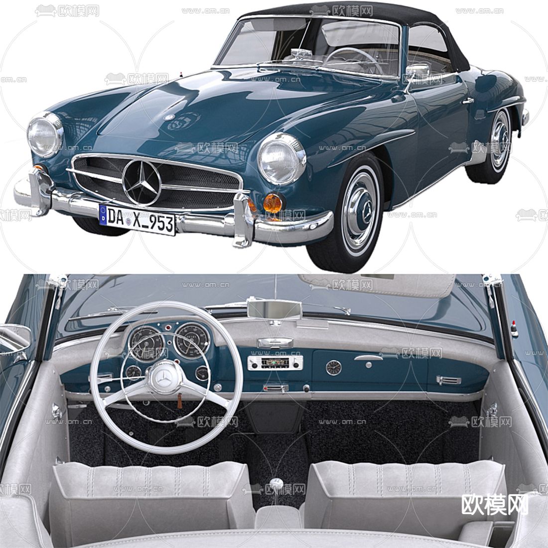 现代奔驰汽车3d模型下载（渲染图1）