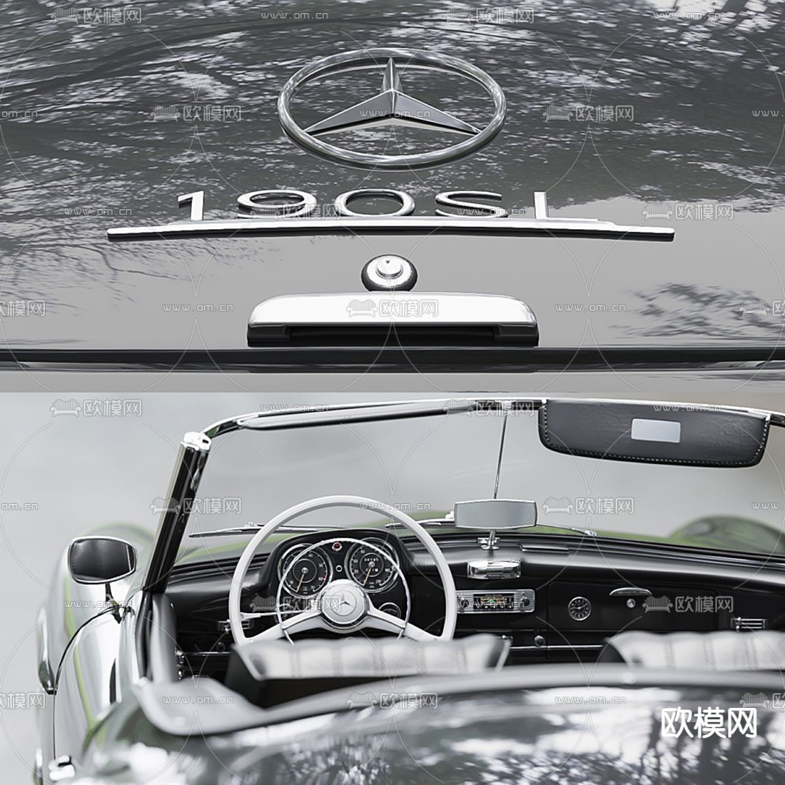 现代奔驰汽车3d模型下载（渲染图3）