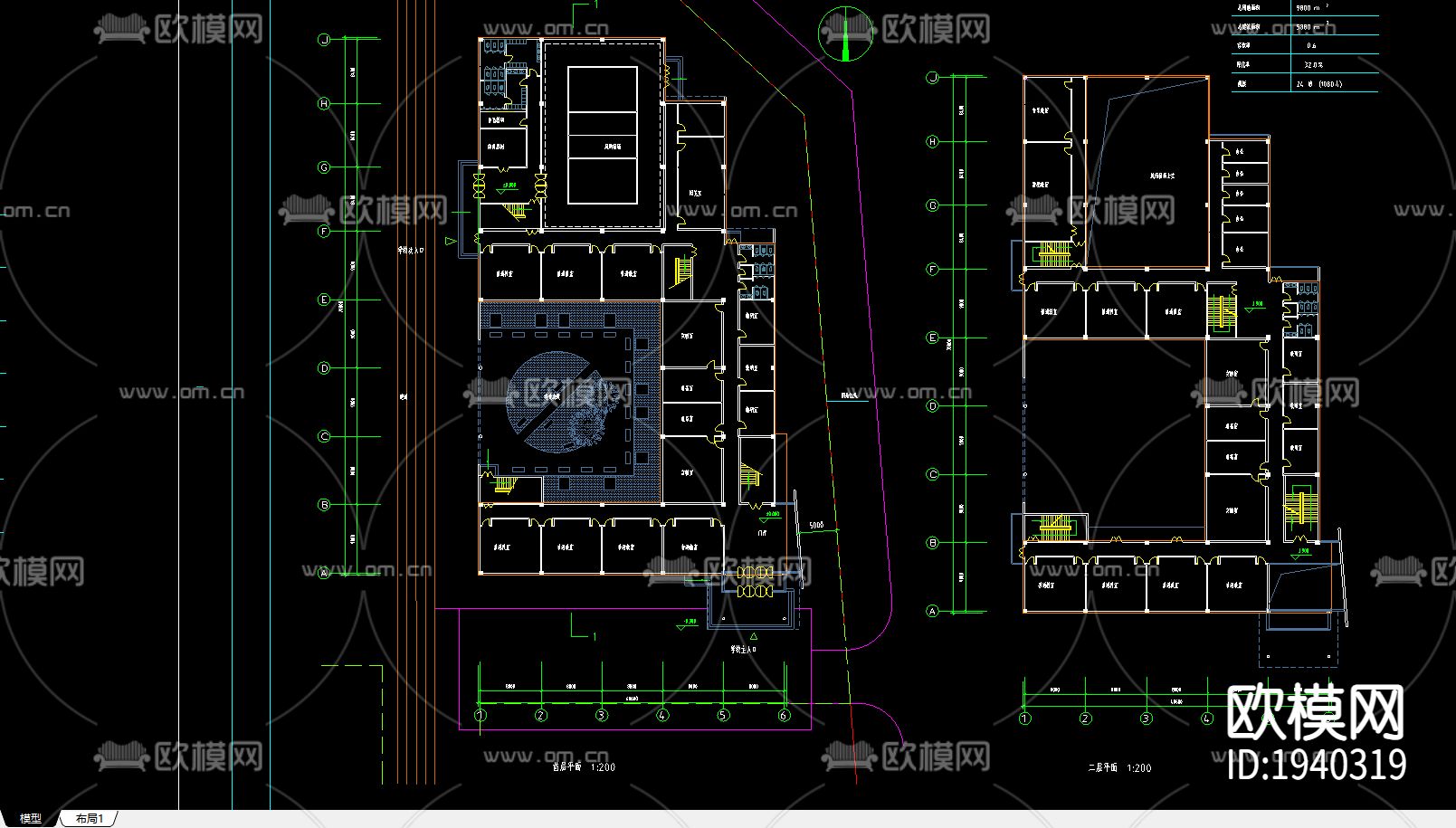小学cad施工图下载（渲染图2）