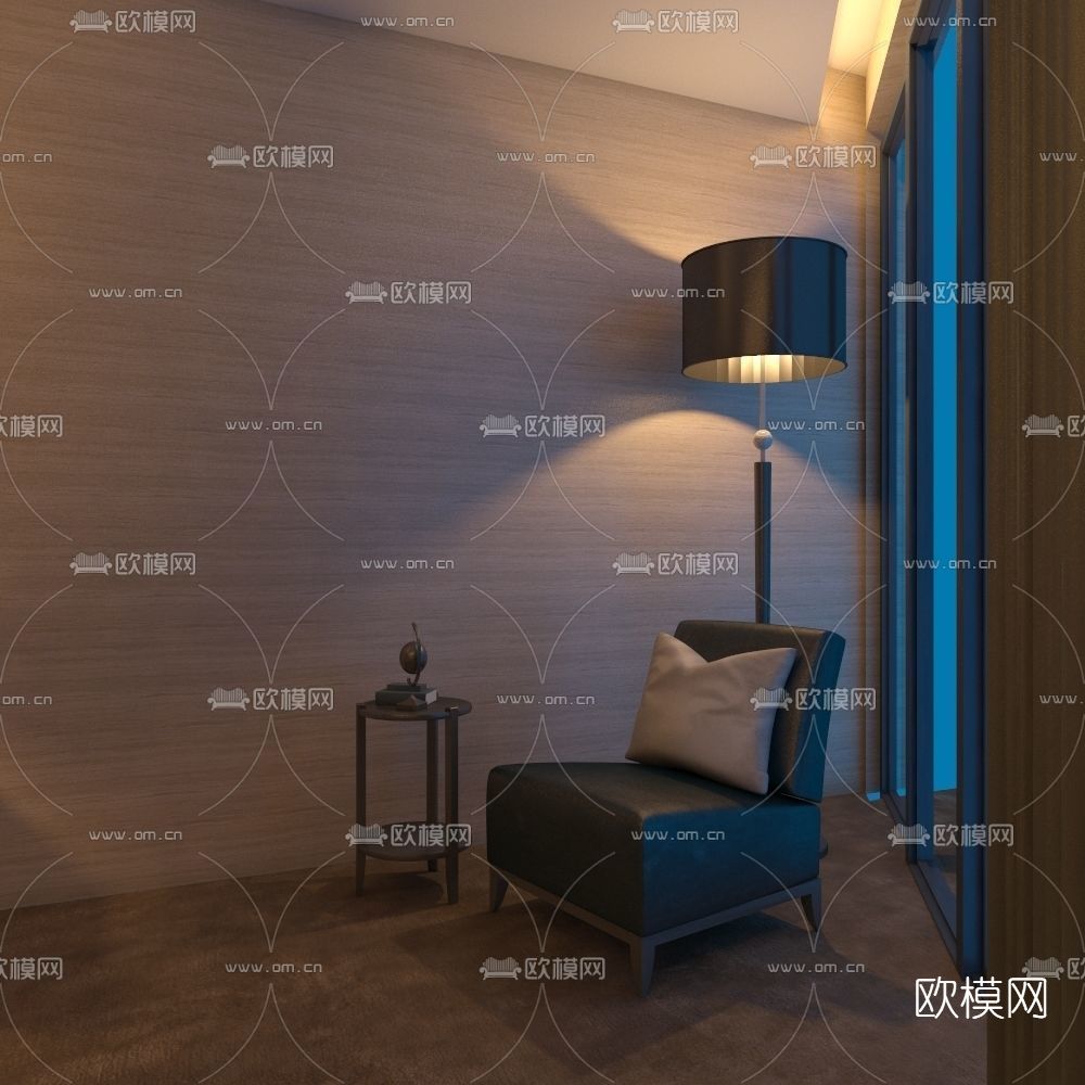 现代单人沙发免费3d模型下载