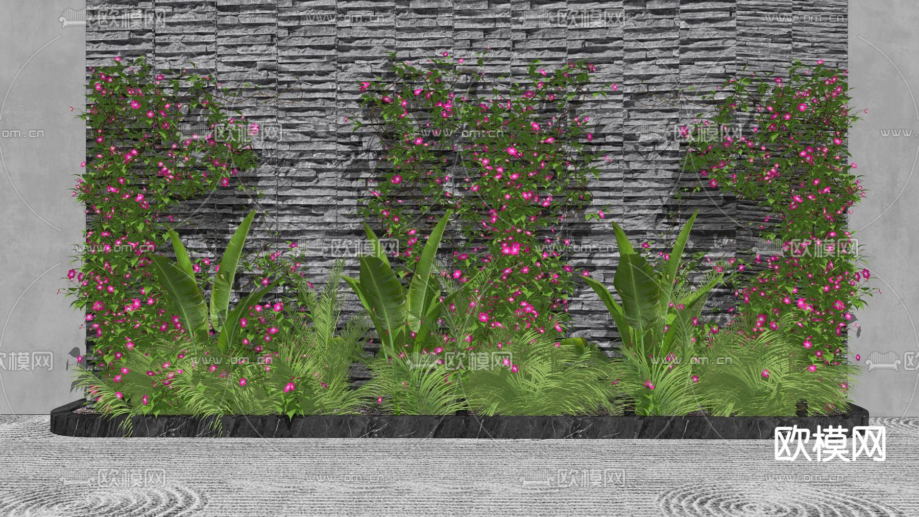 现代植物景观su模型下载（渲染图2）