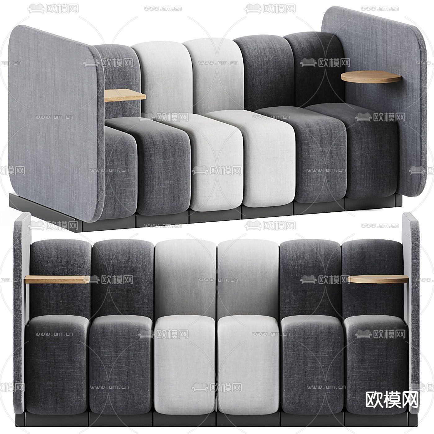 现代办公卡座沙发3d模型下载