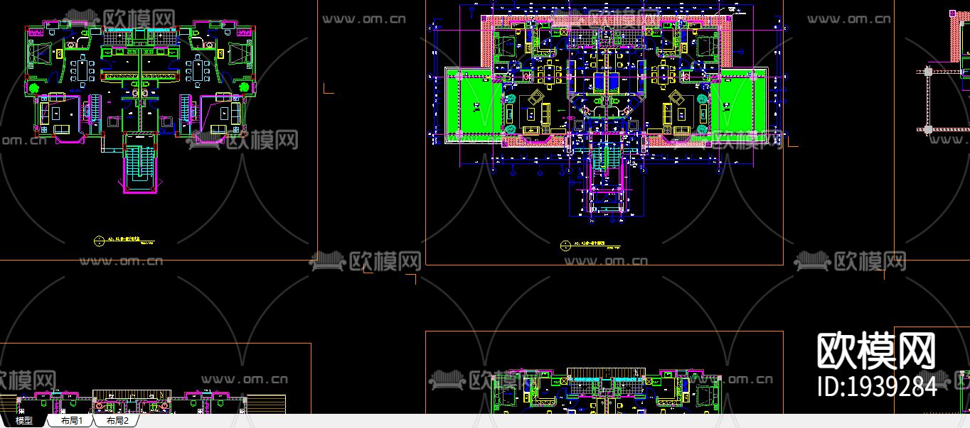 别墅CAD施工图下载（渲染图2）