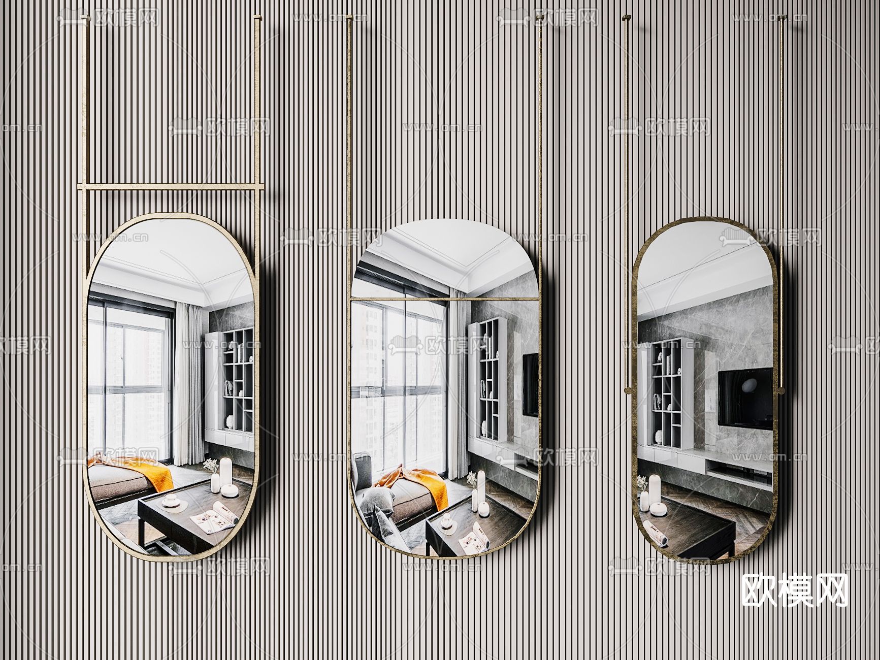 现代卫浴镜穿衣镜3d模型