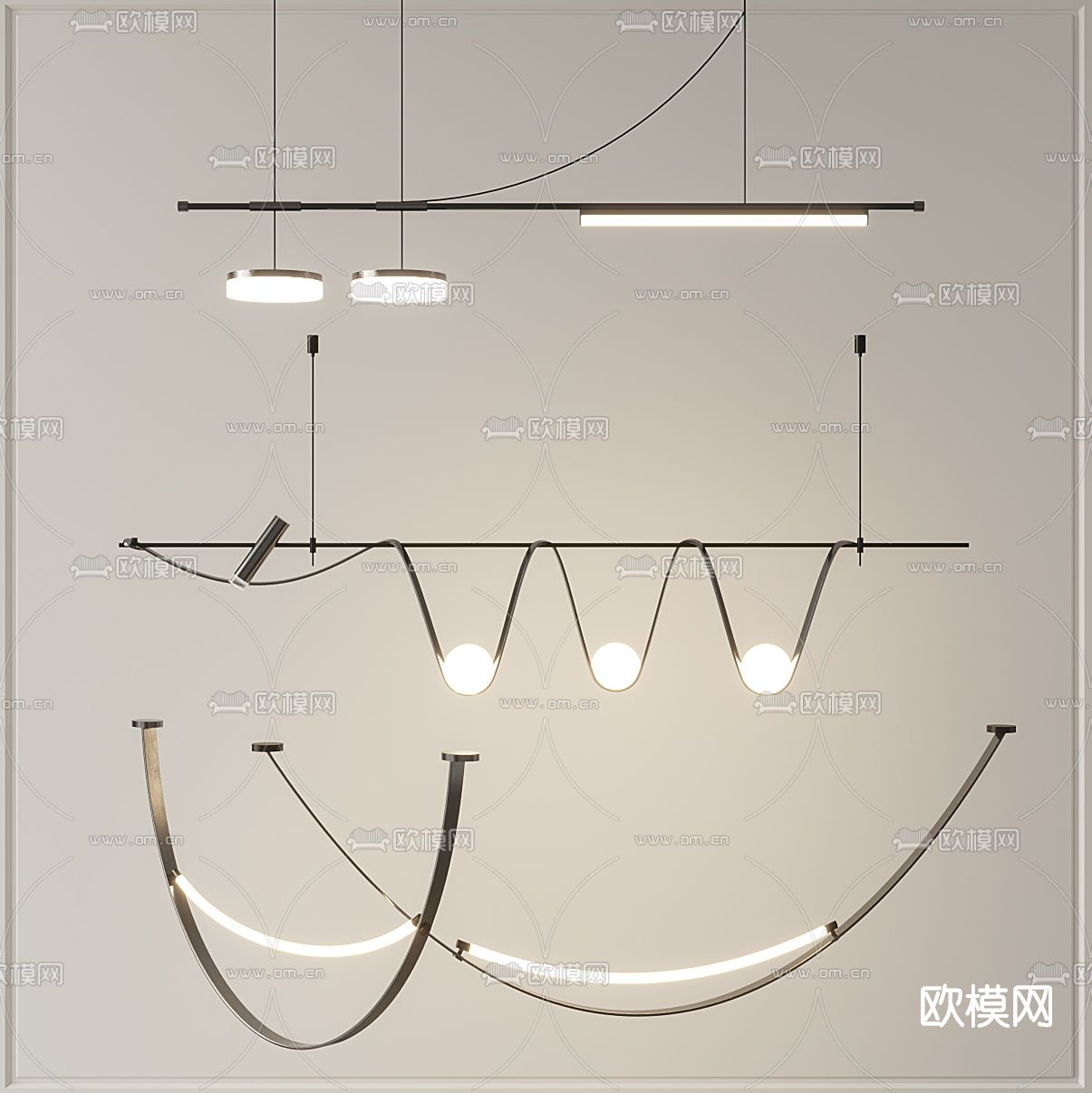 现代时尚吊灯3d模型
