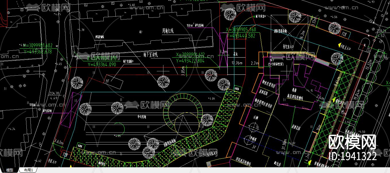 高层商业住宅楼CAD施工图下载（渲染图3）