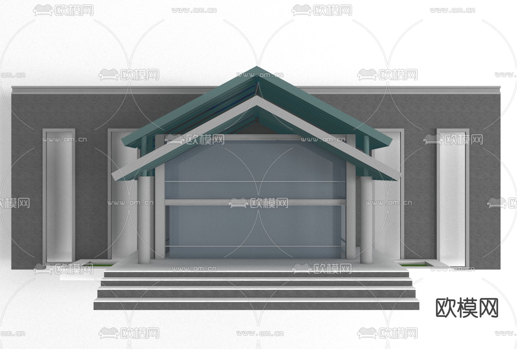现代进门建筑构件免费3d模型下载