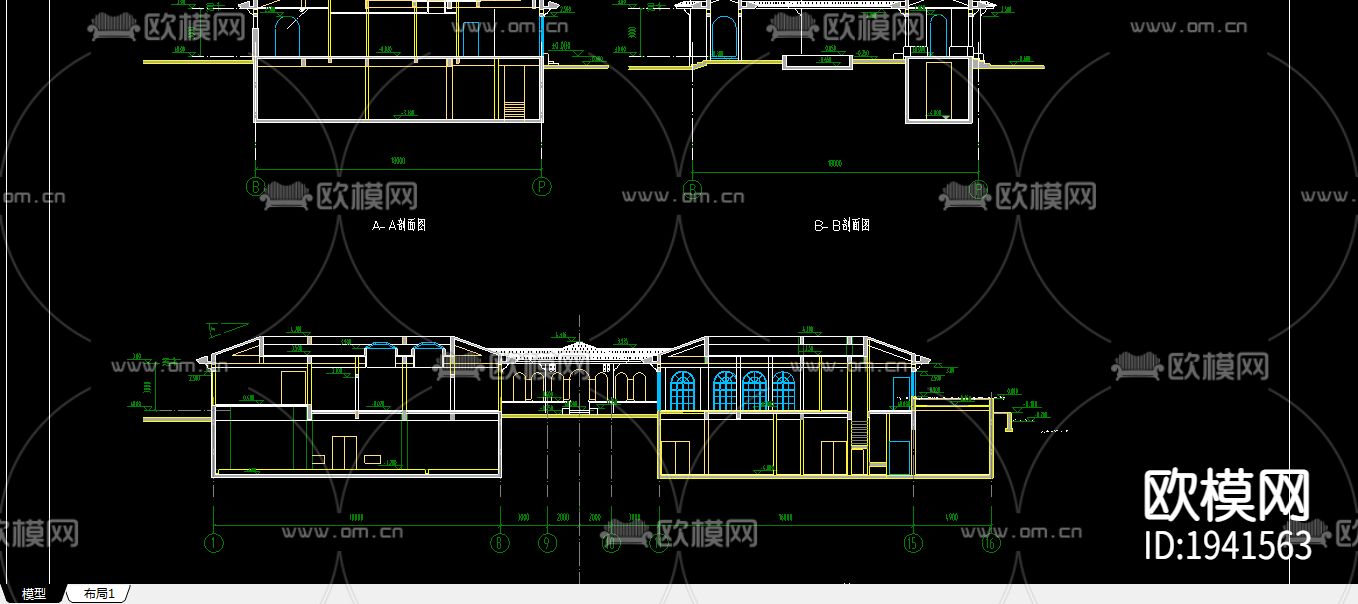 酒店健身中心cad施工图下载（渲染图2）