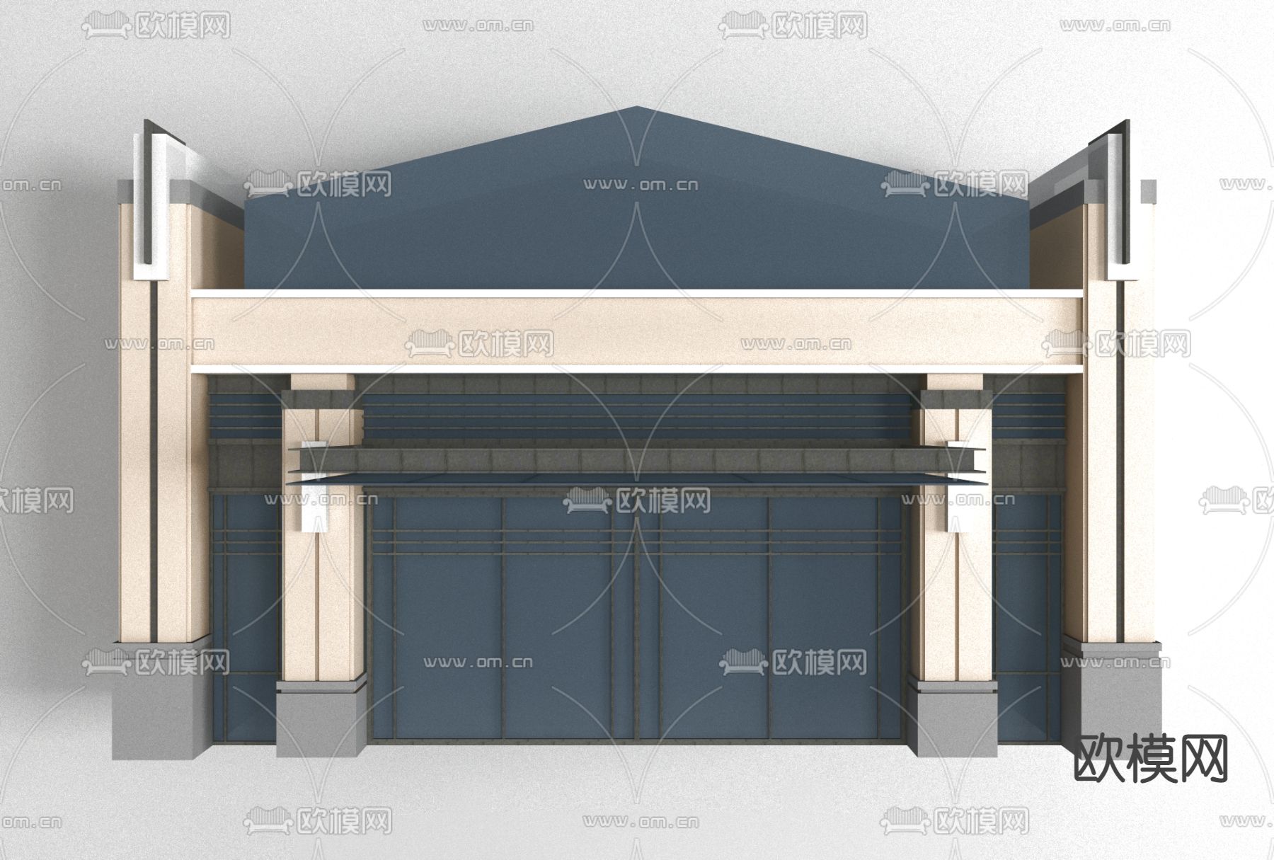 现代进门建筑构件免费3d模型下载