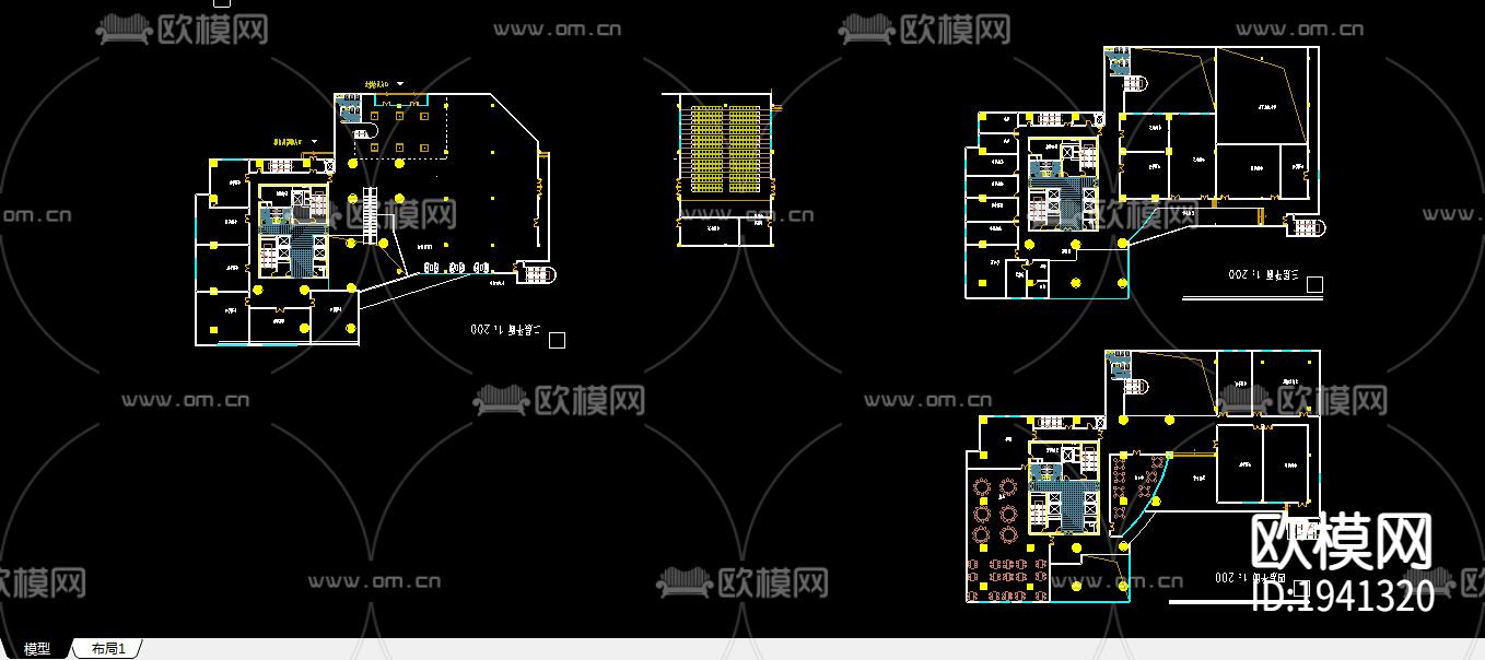 高层高层综合楼建筑CAD施工图下载（渲染图2）