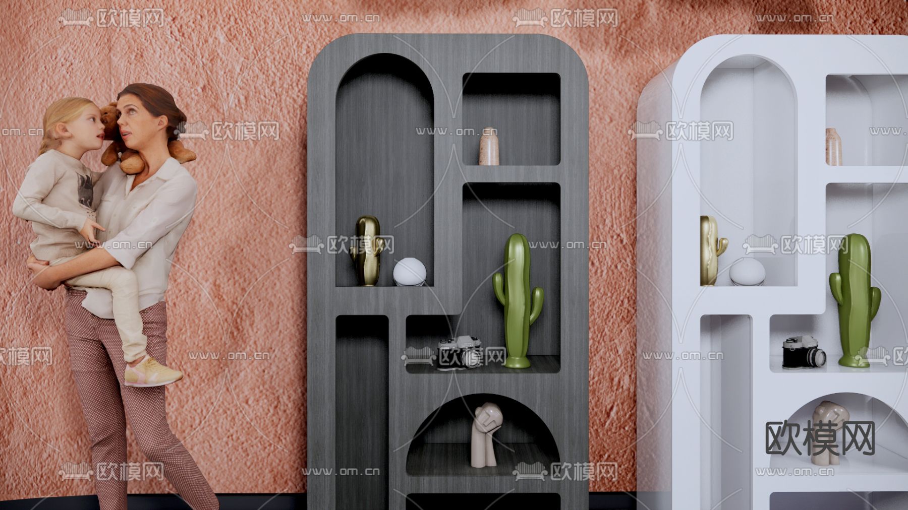 现代装饰柜su模型下载（渲染图2）