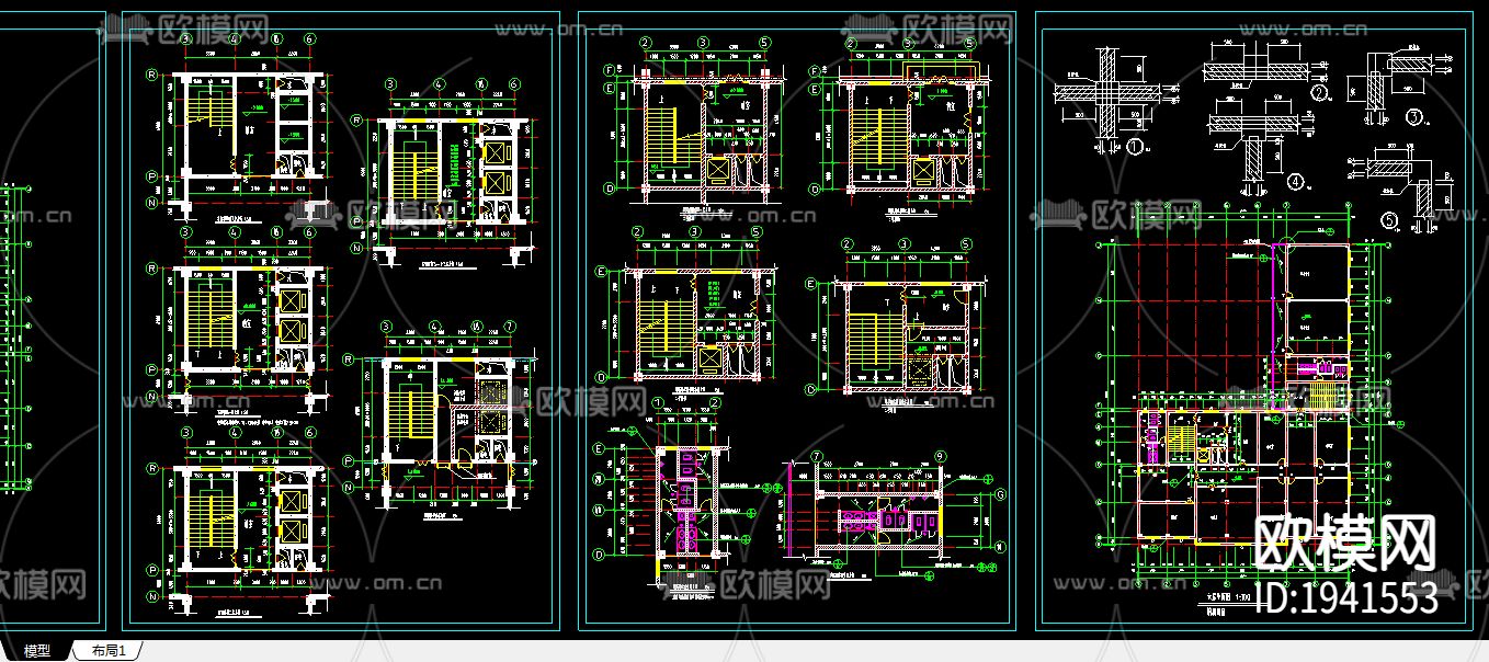酒楼cad施工图下载（渲染图2）