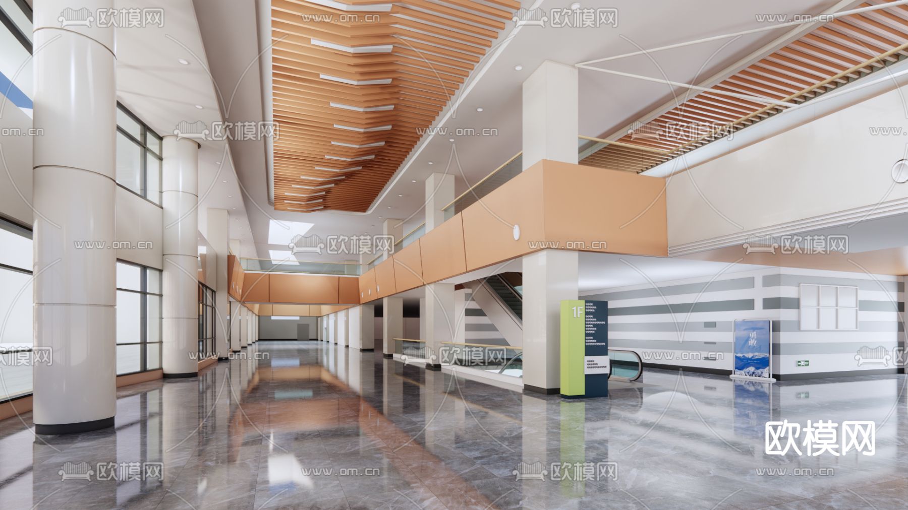现代医院大堂su模型下载（渲染图4）