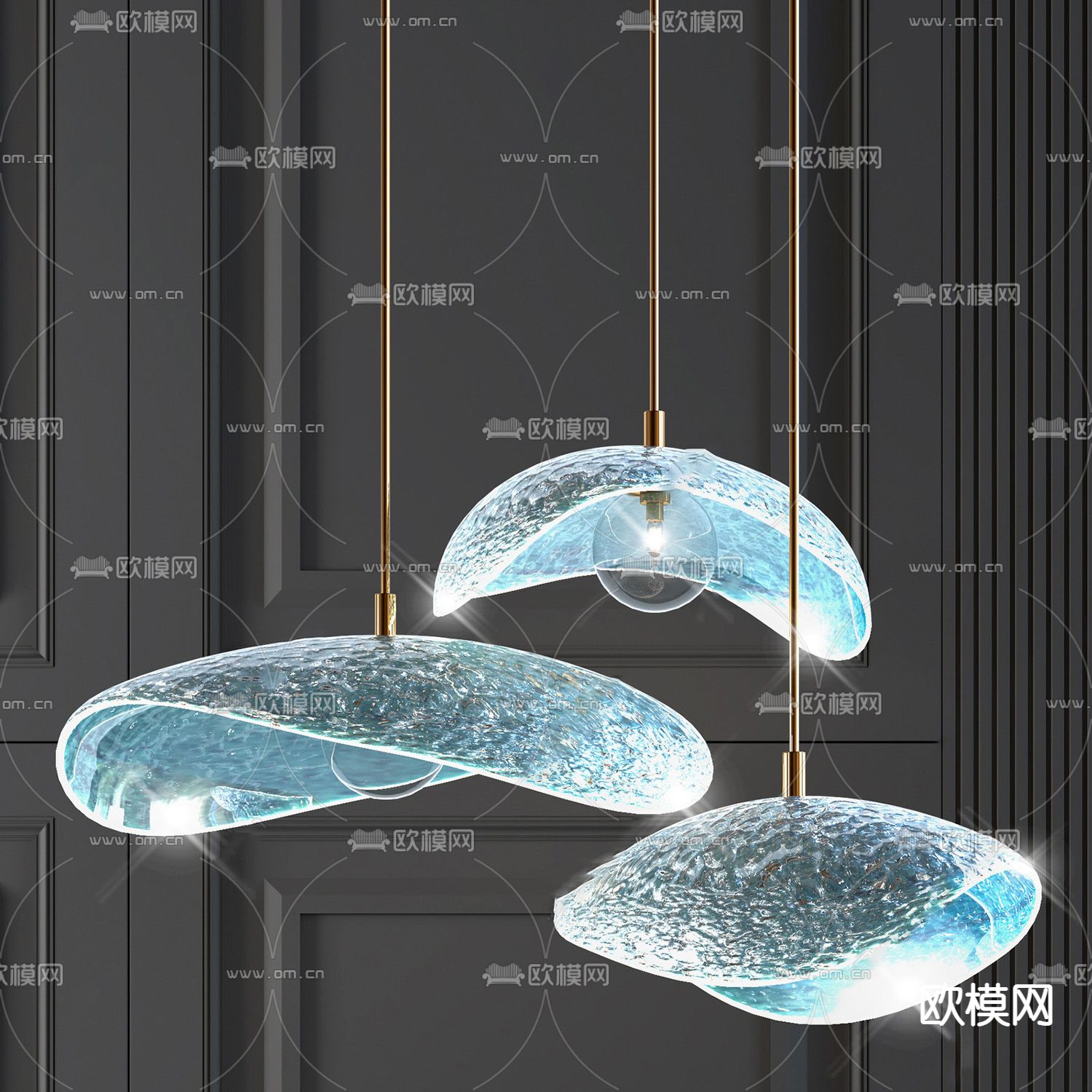现代水晶装饰吊灯su模型下载（渲染图1）