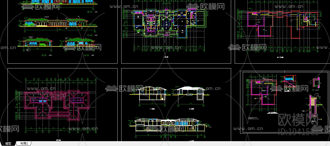 酒店健身中心cad施工图下载（渲染图1）