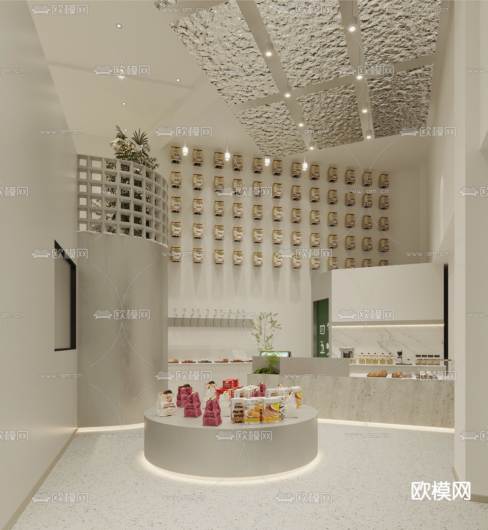 侘寂风烘培店甜品店3d模型