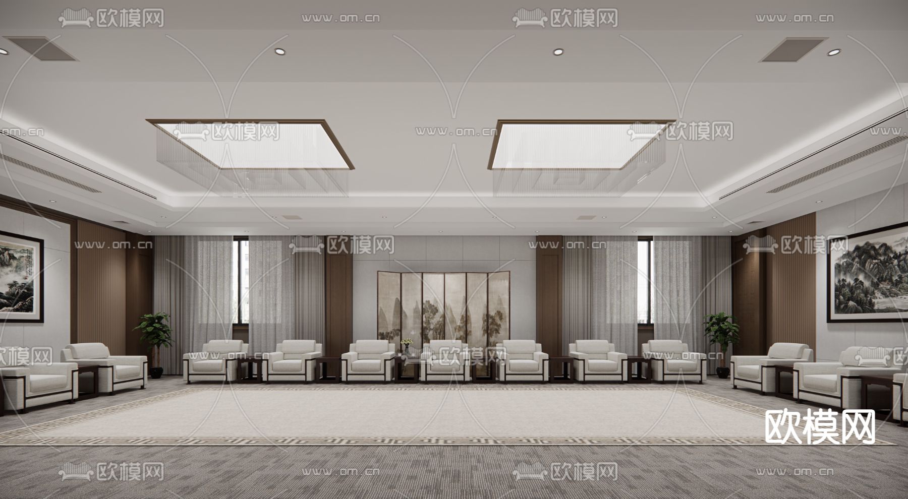 中式贵宾接待室su模型