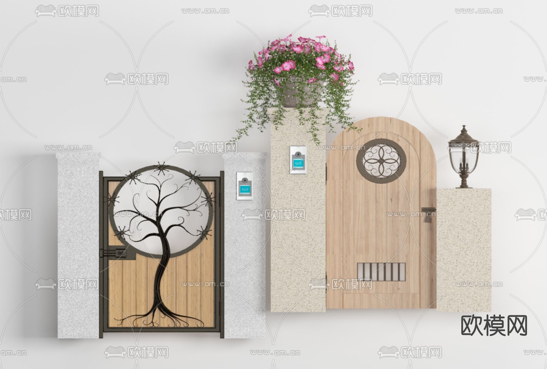 欧式围栏门免费3d模型下载