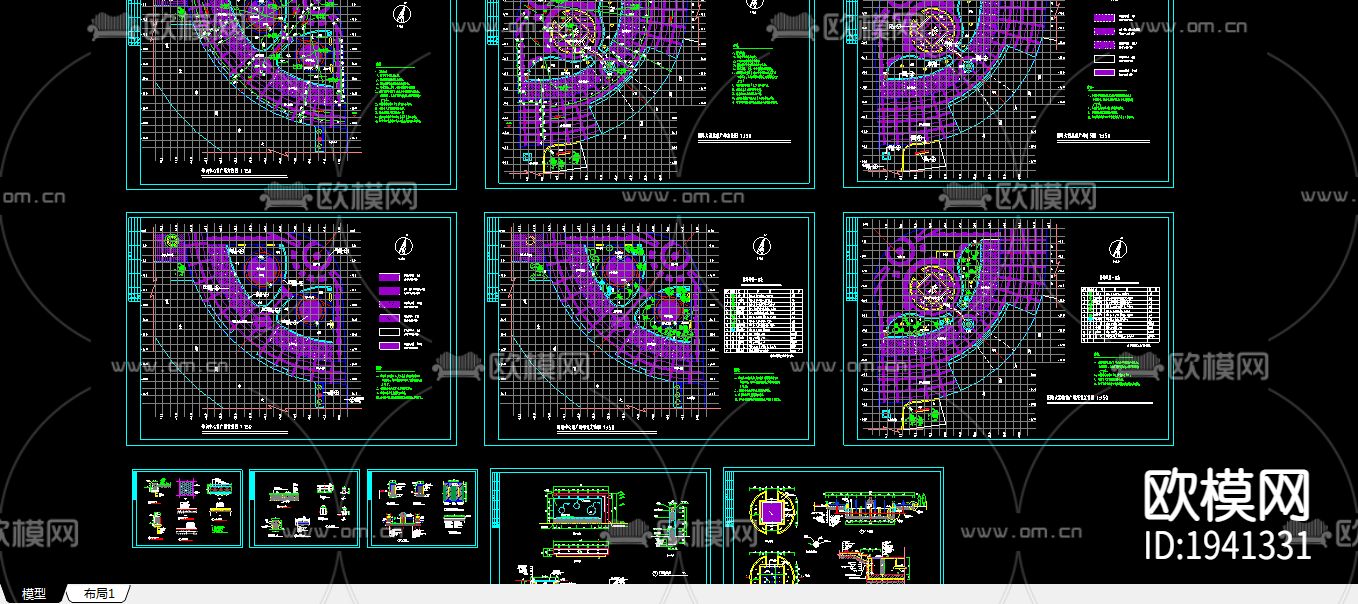 广场建筑CAD施工图下载（渲染图3）