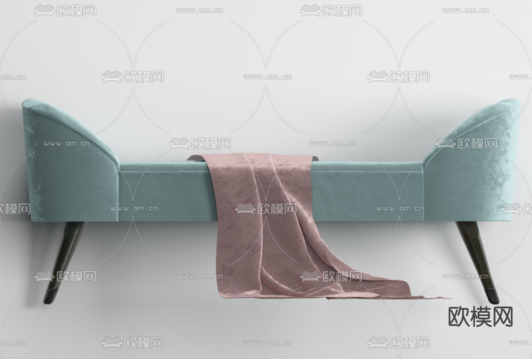 现代布艺脚踏免费3d模型下载