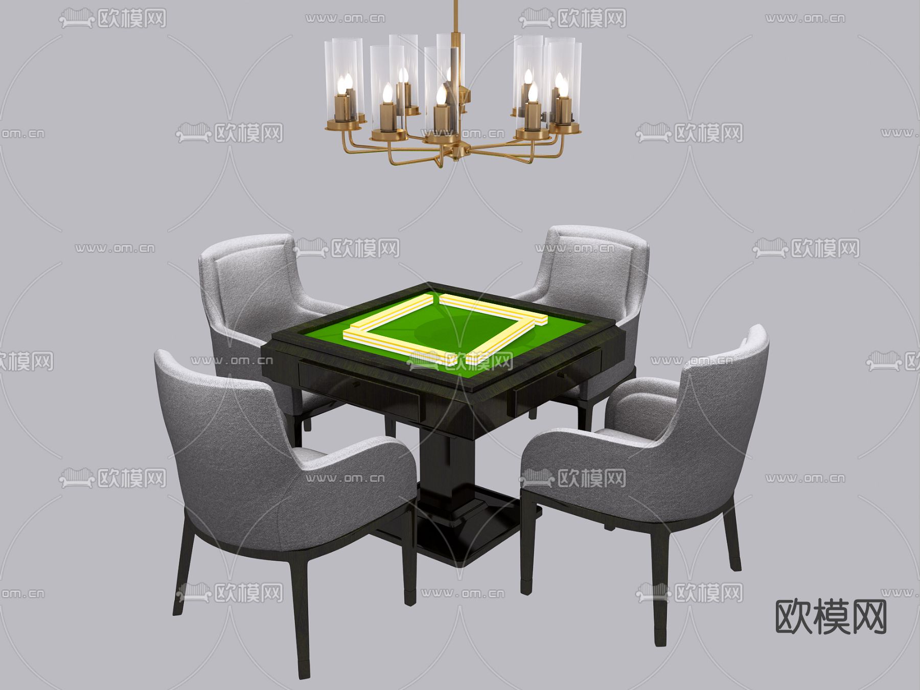 现代麻将桌椅免费3d模型