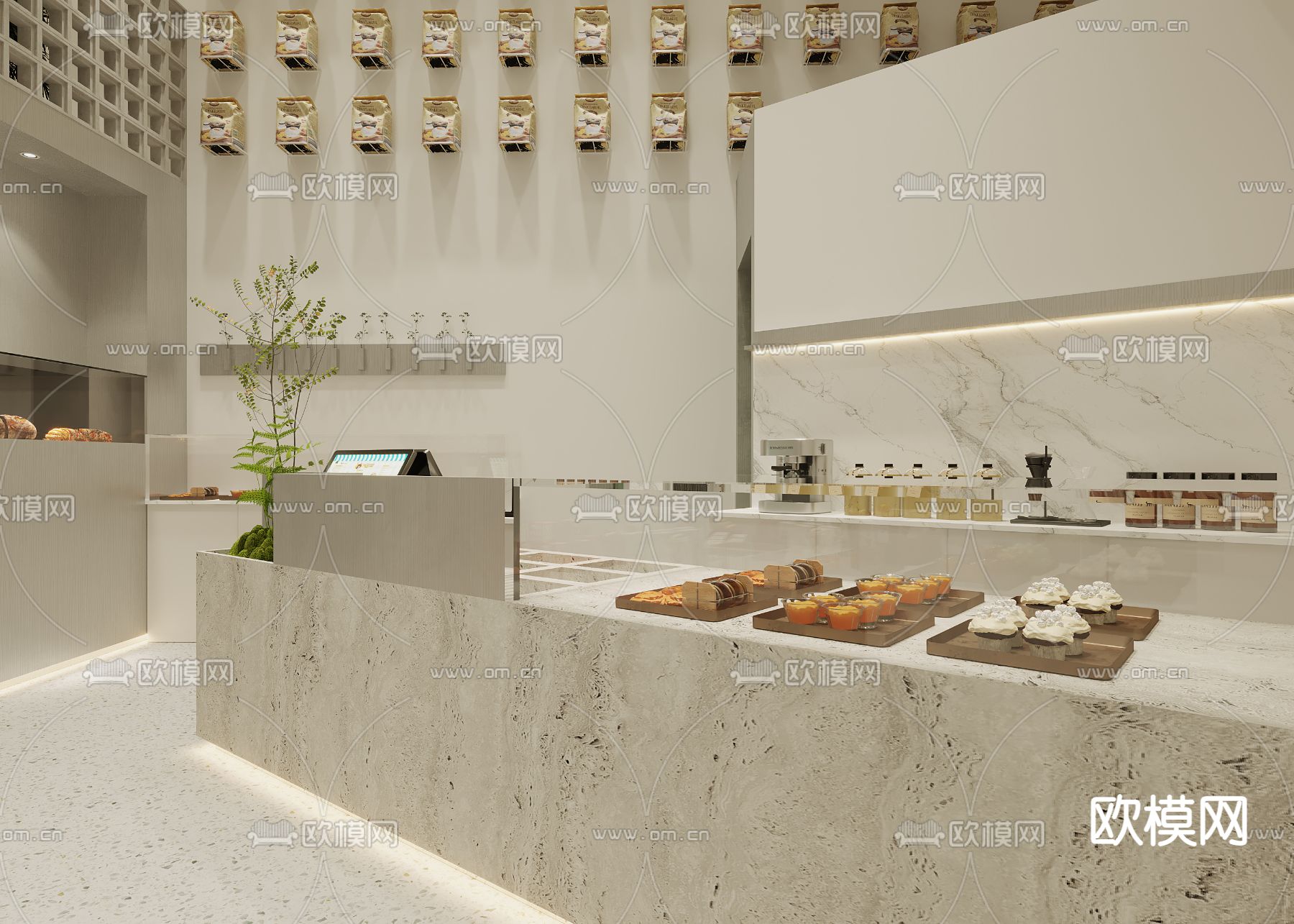 侘寂风烘培店甜品店3d模型