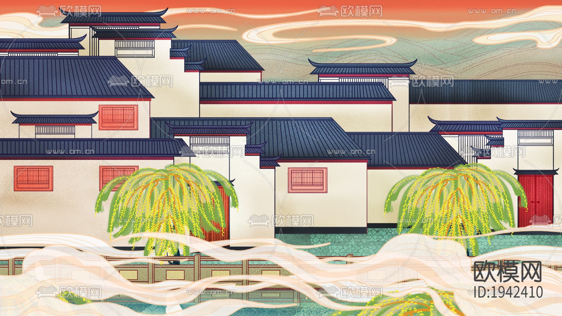 国潮城市地标建筑海报下载