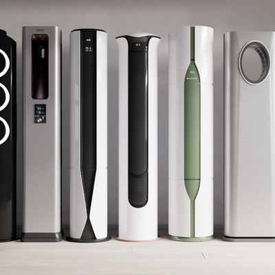  现代立式空调su模型 