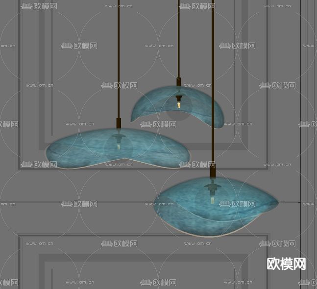 现代水晶装饰吊灯su模型下载（渲染图2）