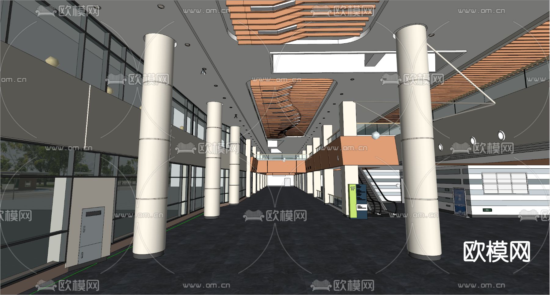 现代医院大堂su模型下载（渲染图5）