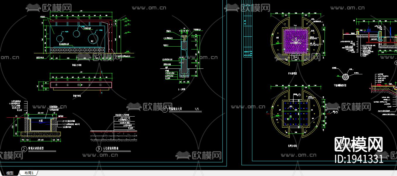 广场建筑CAD施工图下载（渲染图1）